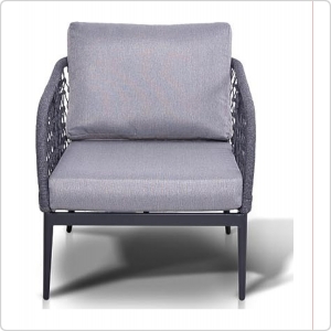 Кресло плетеное 4SIS Канны, цвет темно-серый, светло-серый