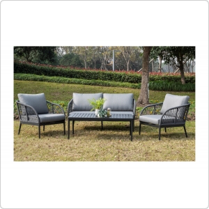 Кресло плетеное 4SIS Канны, цвет темно-серый, светло-серый