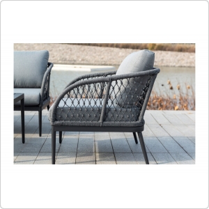 Кресло плетеное 4SIS Канны, цвет темно-серый, светло-серый