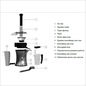 Соковыжималка для фруктов и овощей GASTRORAG HA-007