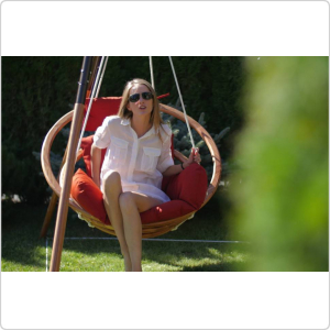 Подвесное деревянное кресло качели с подушками МАЙЯ SET