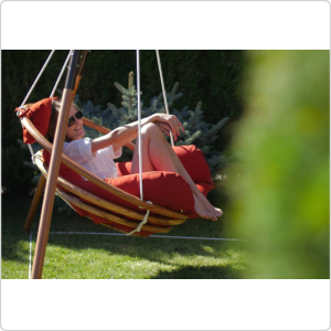 Подвесное деревянное кресло качели с подушками МАЙЯ SET