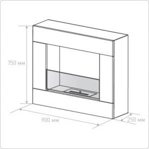 Биокамин напольный Silver Smith PORTAL LUX 2 GLASS