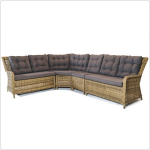 Обеденная группа 4 SIS Базелла дачная плетеная мебель стол угловой дивани и 3 кресла с подушками