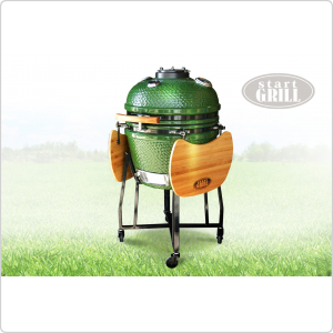Гриль-барбекю керамический Start grill 22 с окошком зеленый (57см)
