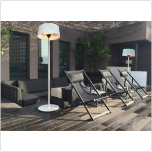 Уличный инфракрасный обогреватель Hügett Floor White 1821-W, напольный для террасы, веранды и дачи