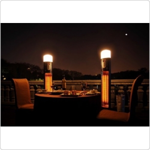 Уличный инфракрасный обогреватель Hügett Diana Pepel, напольный для террасы, веранды и дачи, с пультом