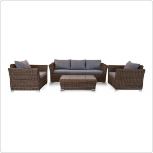 Диван из ротанга трехместный 4SIS Капучино, цвет коричневый