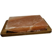 Соляная плитка разделочная доска с деревянным бордюром, 10x20x5