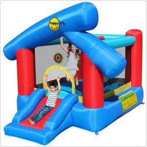 Детский надувной Батут Игровой город 6 в 1 HAPPY HOP 9111 (с пятнами)