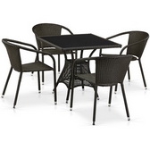 Комплект мебели Афина-Мебель T197BNS-Y137C-W53 Brown 4Pcs