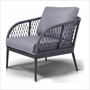 Кресло плетеное 4SIS Канны, цвет темно-серый, светло-серый